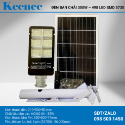 Đèn bàn chải năng lượng mặt trời công suất 300w