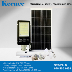 Đèn bàn chải năng lượng mặt trời công suất 400w