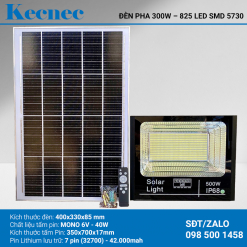 Đèn pha led năng lượng mặt trời công suất 500w
