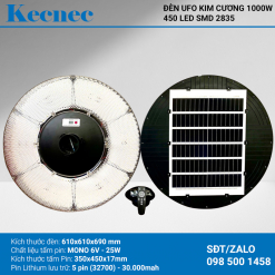 Đèn năng lượng mặt trời UFO kim cương KUFKC-1000