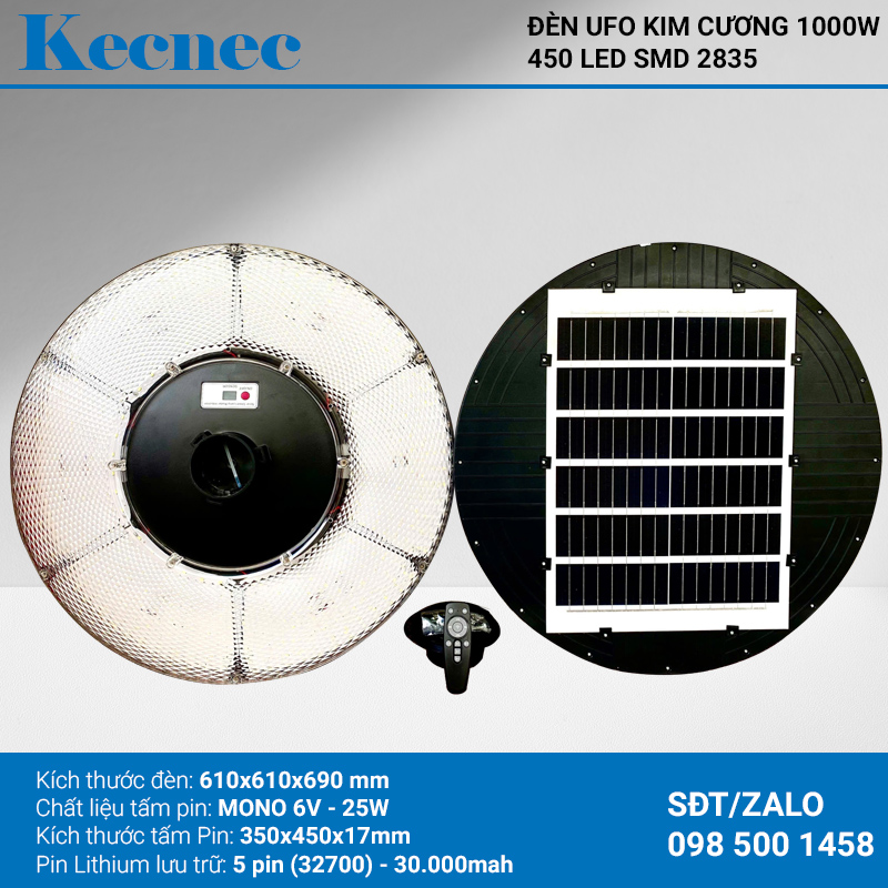 Đèn năng lượng mặt trời UFO kim cương KUFKC-1000