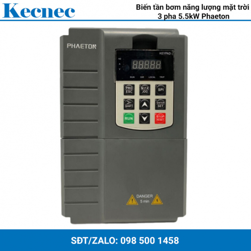 Biến tần bơm năng lượng mặt trời 3 pha 5,5kW Phaeton